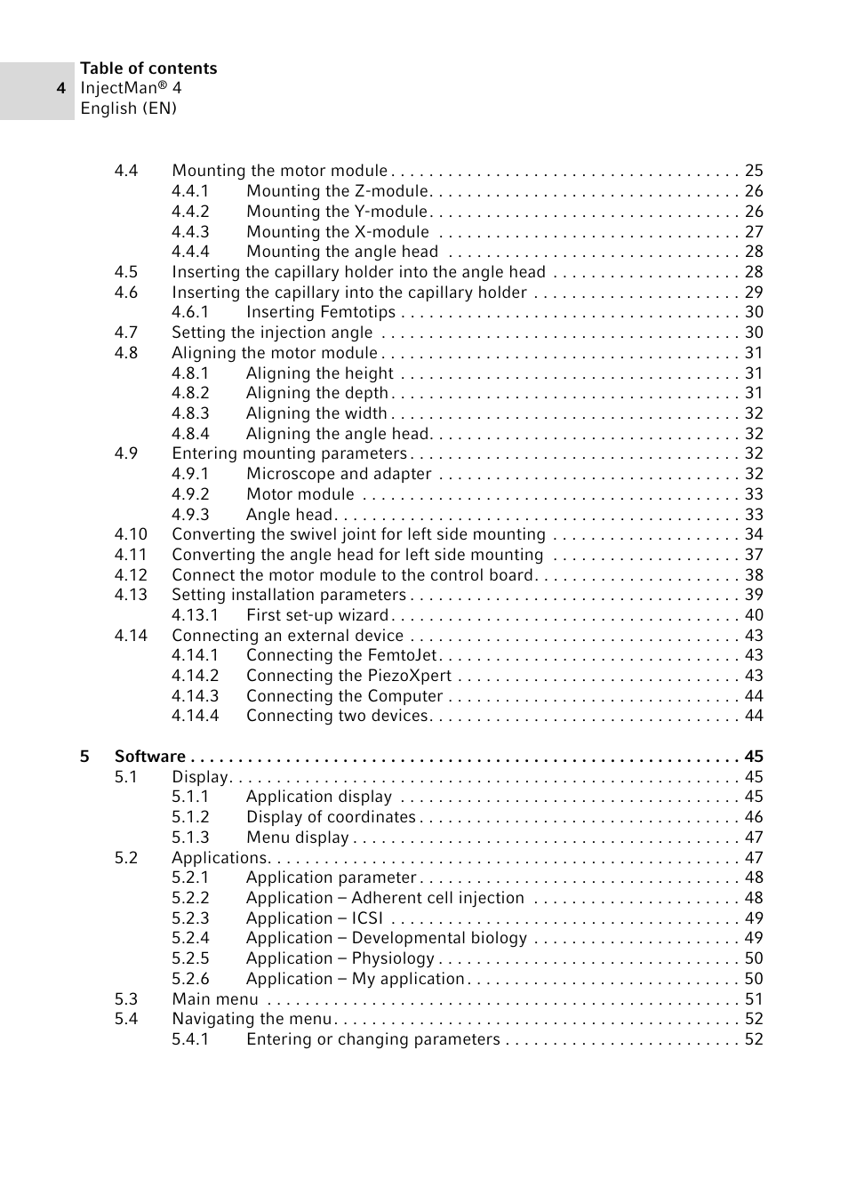 Eppendorf InjectMan 4 User Manual | Page 4 / 100