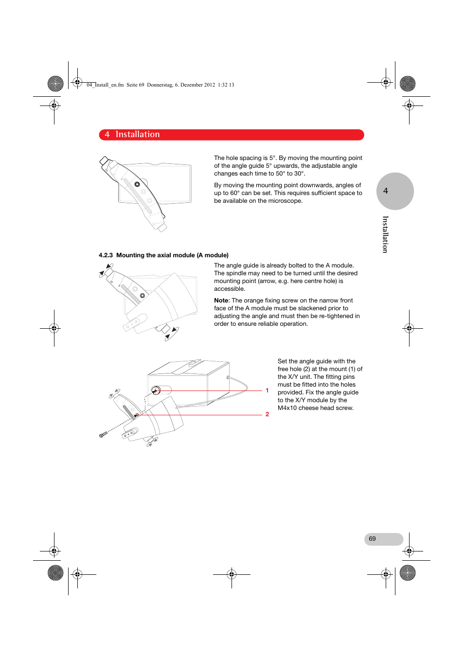 4 installation 4, Installation | Eppendorf InjectMan NI 2 User Manual | Page 16 / 60