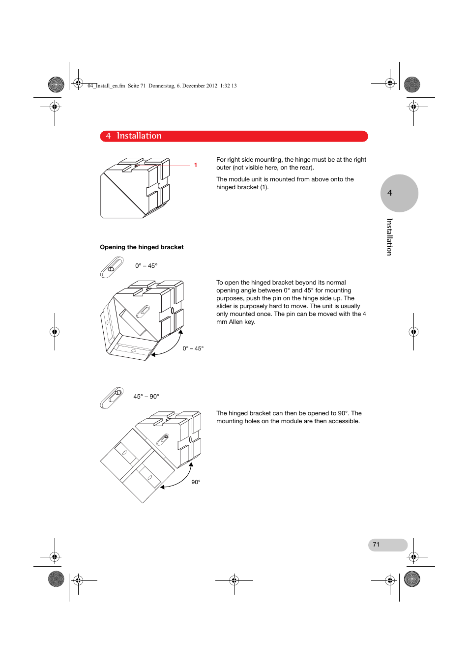 4 installation | Eppendorf InjectMan NI 2 User Manual | Page 18 / 60