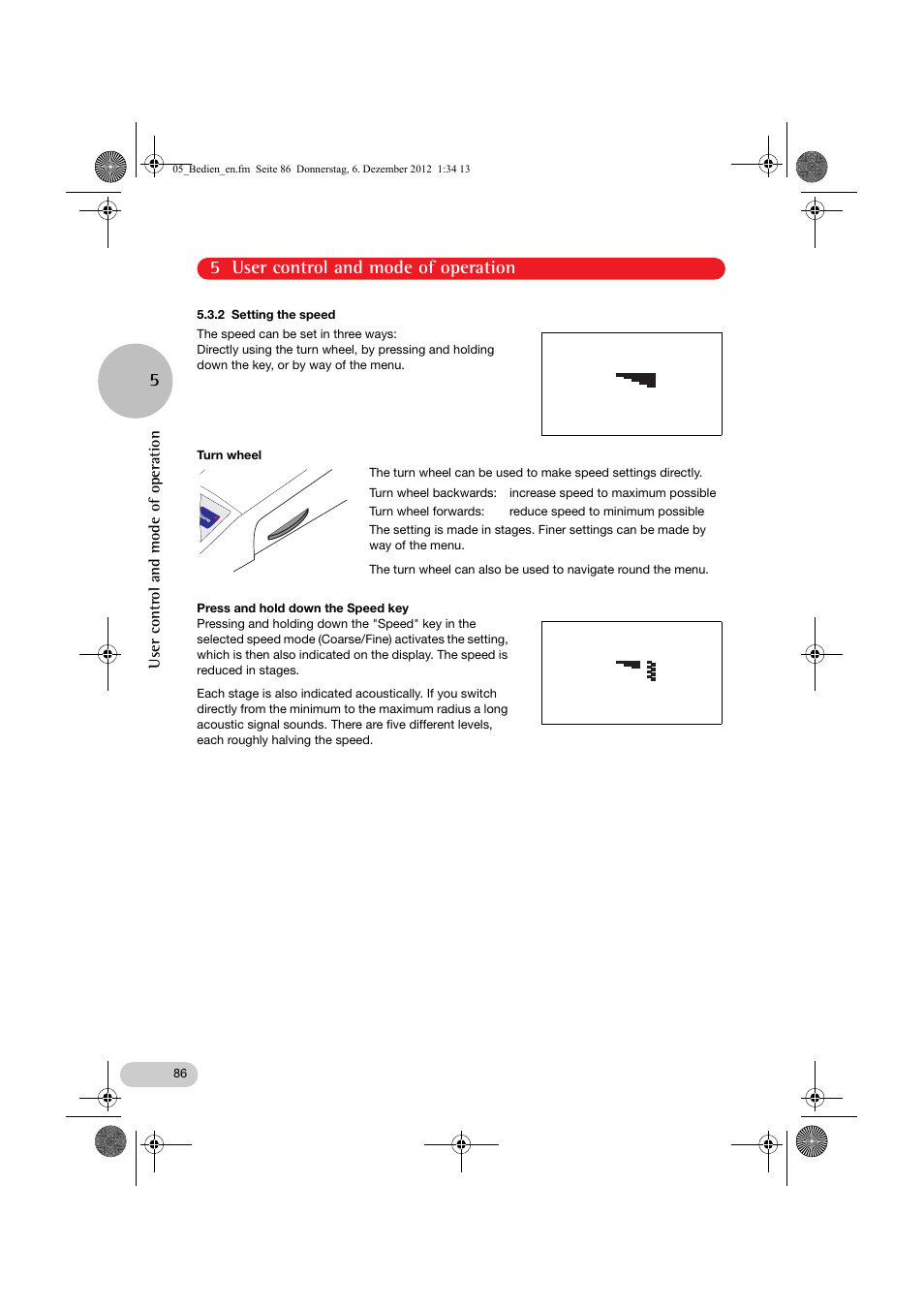 Fine 1000, Fine 250, 5 user control and mode of operation | Eppendorf InjectMan NI 2 User Manual | Page 33 / 60