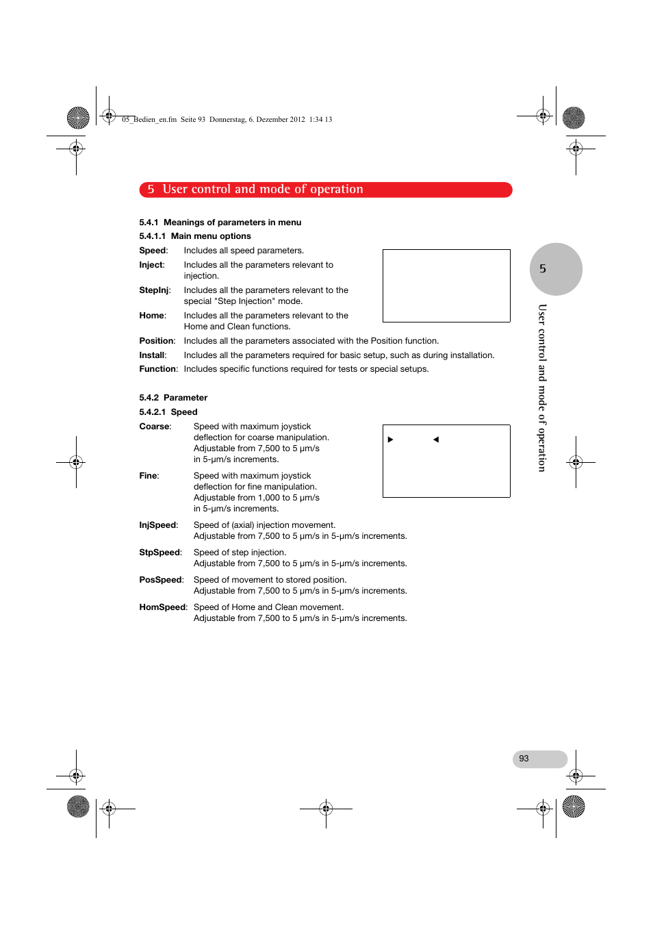 5 user control and mode of operation 5, User control and mode of operation | Eppendorf InjectMan NI 2 User Manual | Page 40 / 60