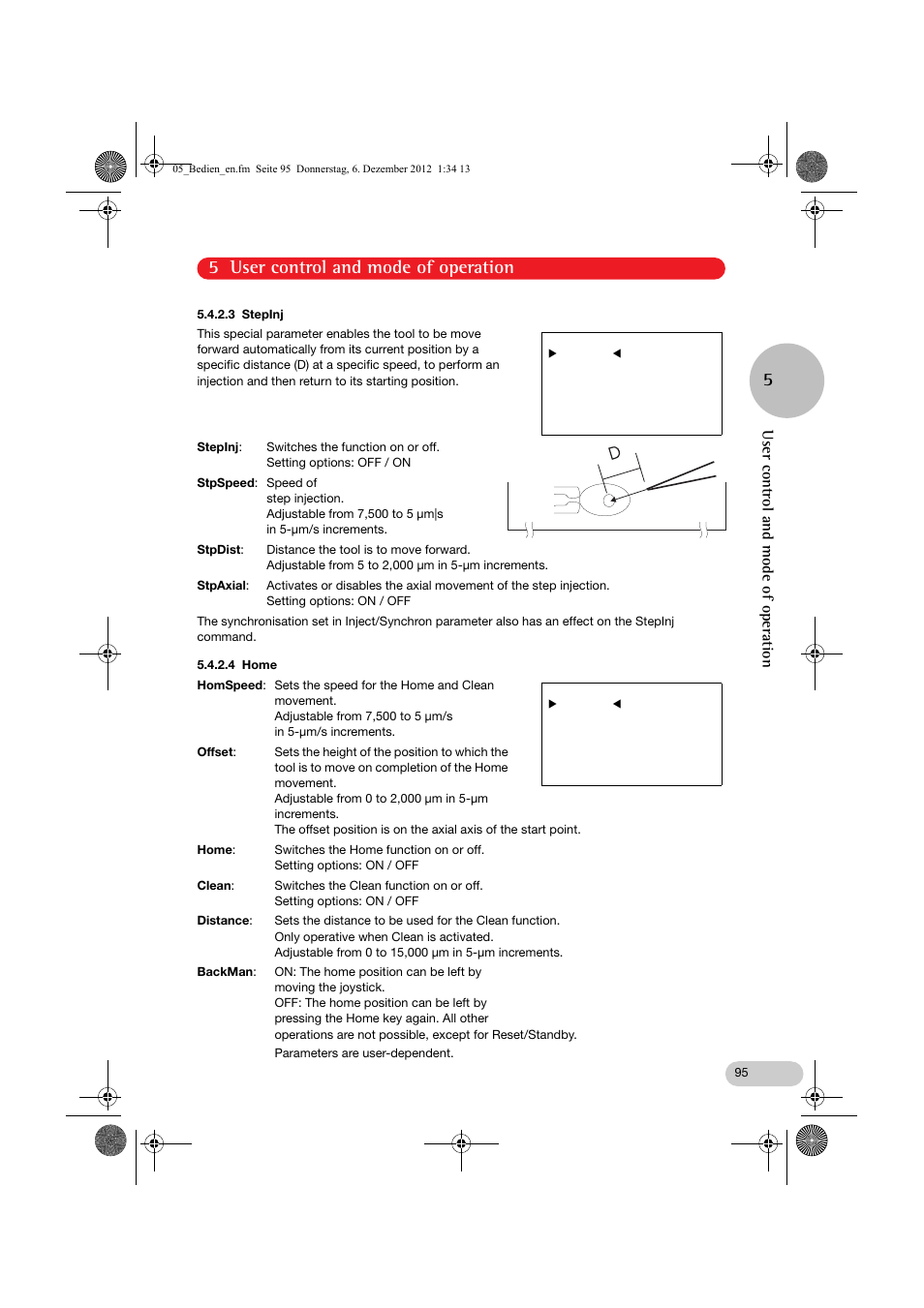 5 user control and mode of operation 5, User control and mode of operation | Eppendorf InjectMan NI 2 User Manual | Page 42 / 60