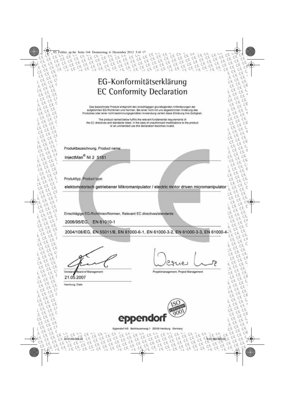 Eppendorf InjectMan NI 2 User Manual | Page 58 / 60