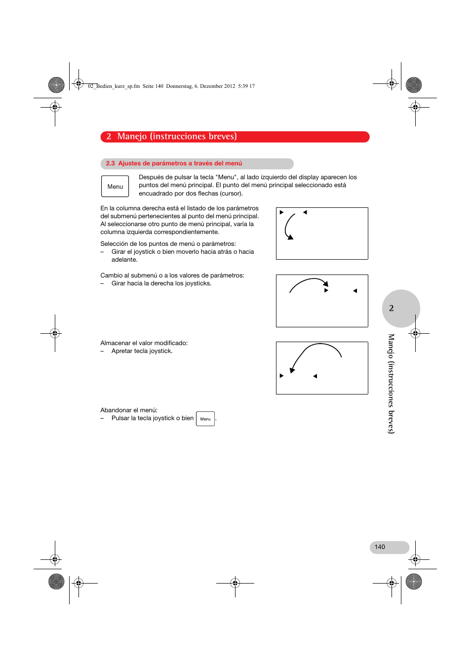 2 manejo (instrucciones breves), Manejo (instrucciones breves) | Eppendorf InjectMan NI 2 User Manual | Page 10 / 16