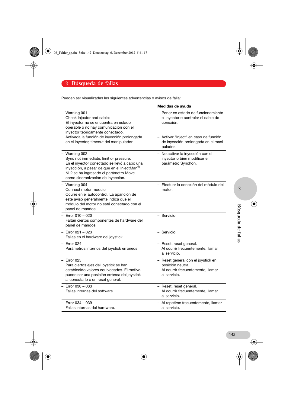 3 búsqueda de fallas, Búsqueda de fallas | Eppendorf InjectMan NI 2 User Manual | Page 12 / 16