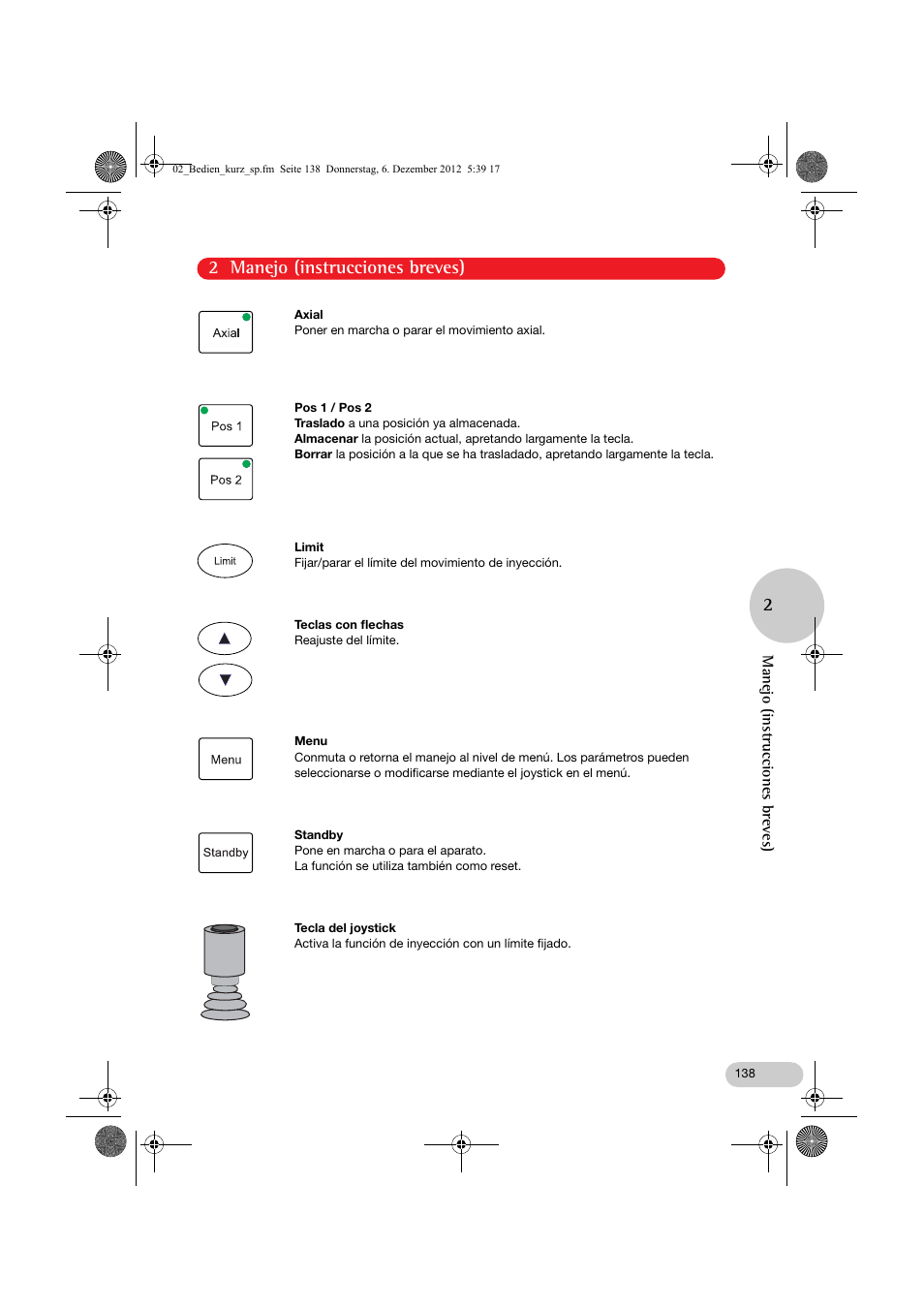 2 manejo (instrucciones breves) | Eppendorf InjectMan NI 2 User Manual | Page 8 / 16