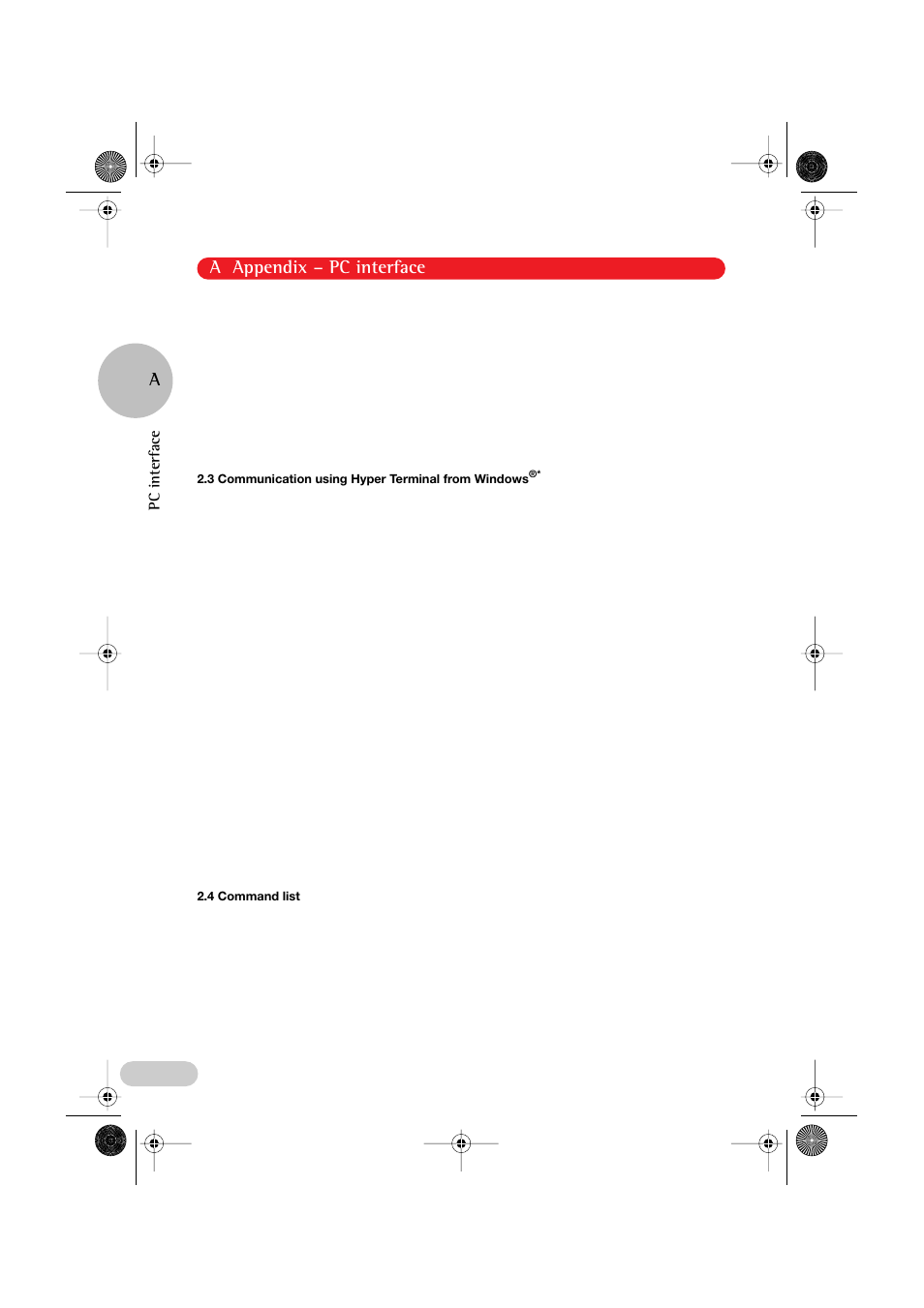 A appendix – pc interface, Pc interface | Eppendorf PatchMan NP 2 User Manual | Page 45 / 53