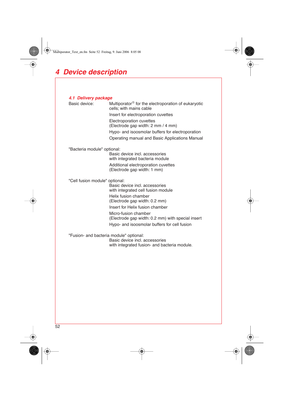 4 device description | Eppendorf Multiporator User Manual | Page 10 / 49