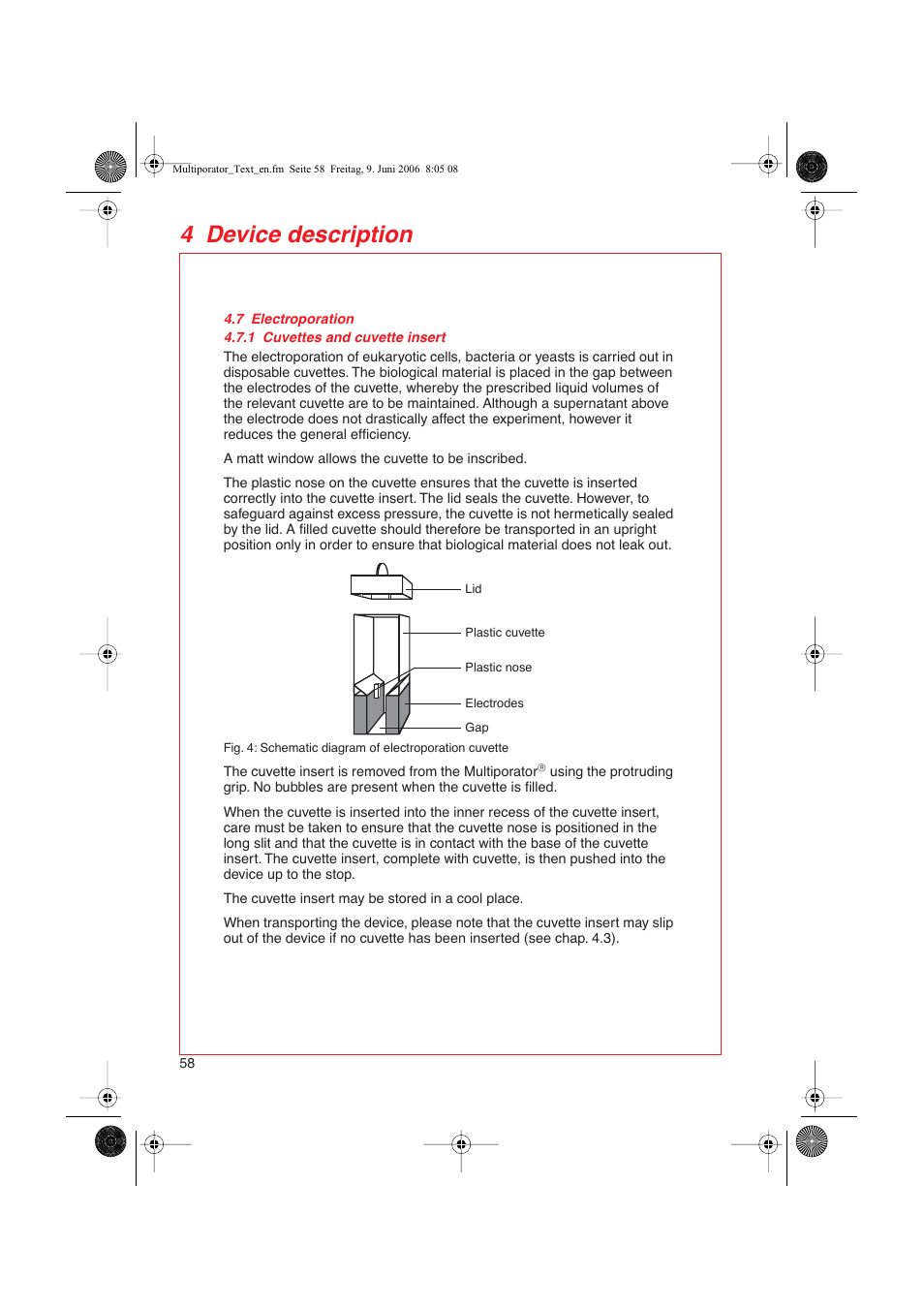 4 device description | Eppendorf Multiporator User Manual | Page 16 / 49