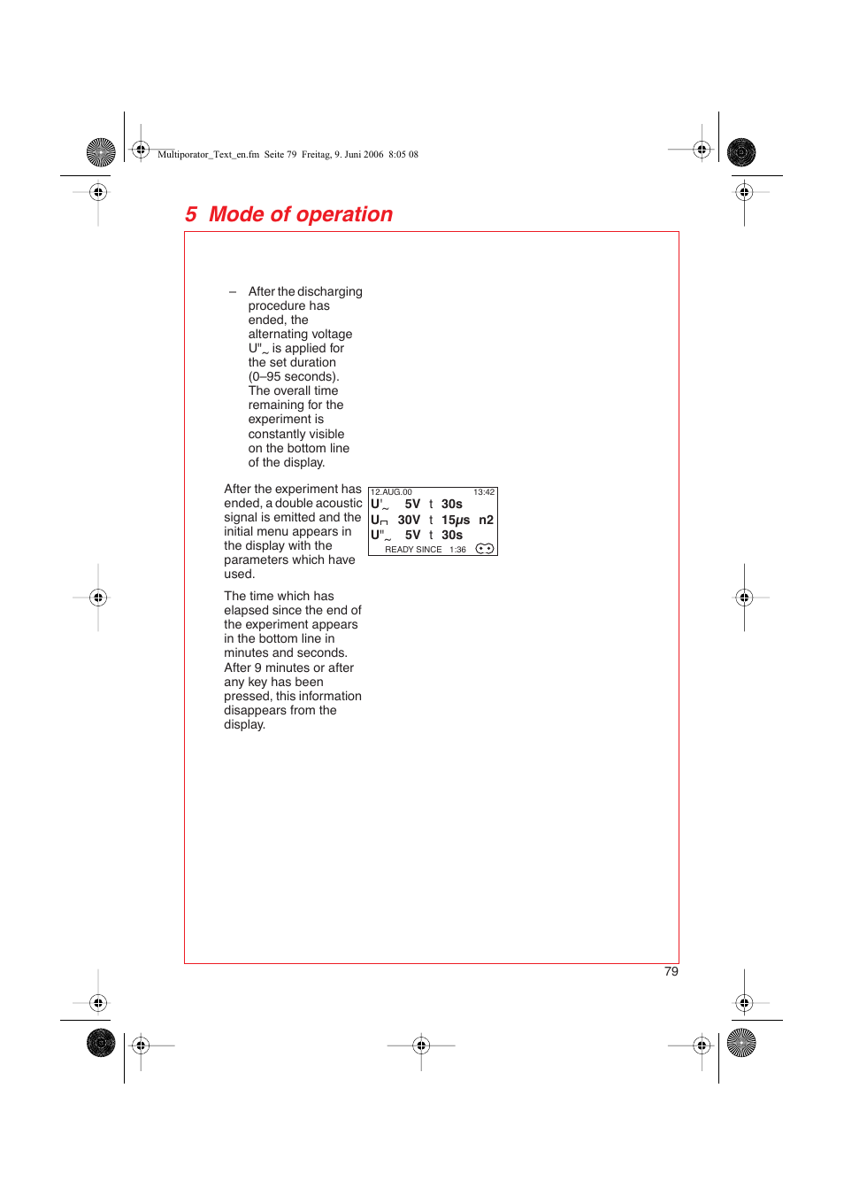 5 mode of operation | Eppendorf Multiporator User Manual | Page 37 / 49