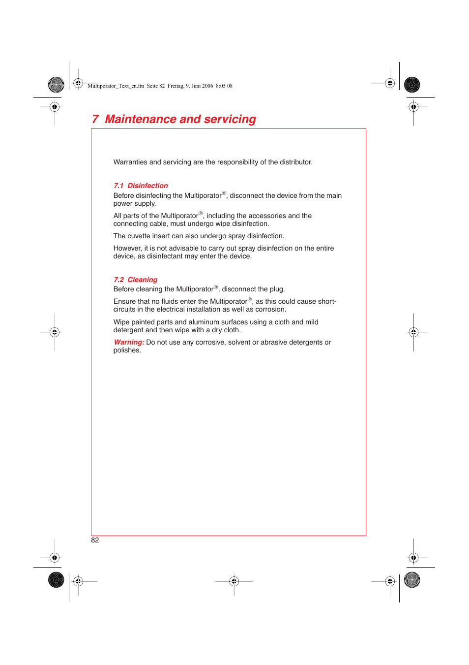 7 maintenance and servicing | Eppendorf Multiporator User Manual | Page 40 / 49