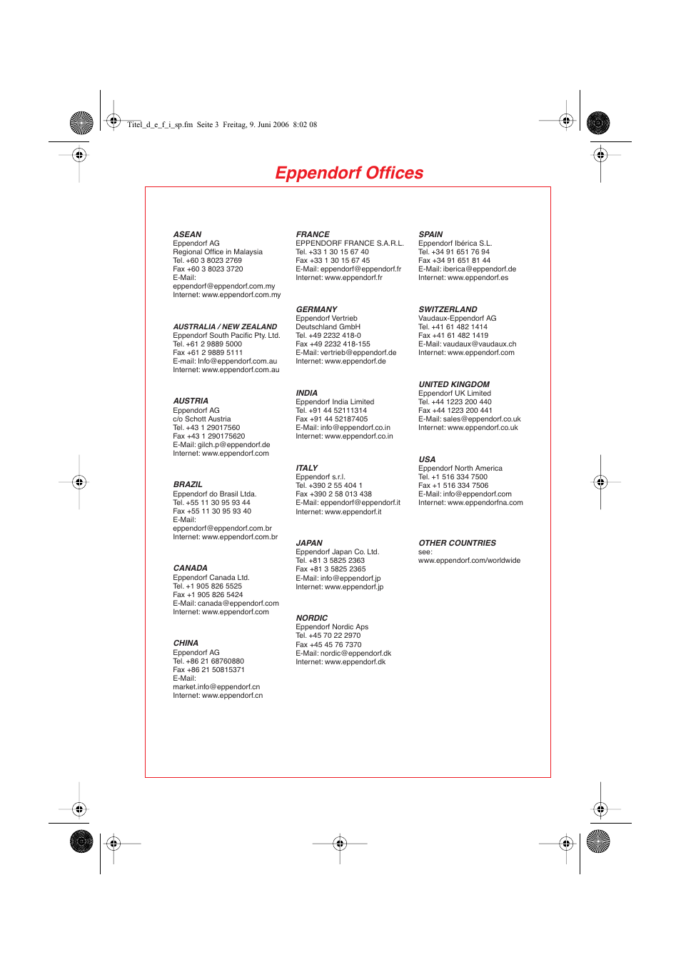 Eppendorf ofﬁces | Eppendorf Multiporator User Manual | Page 48 / 49