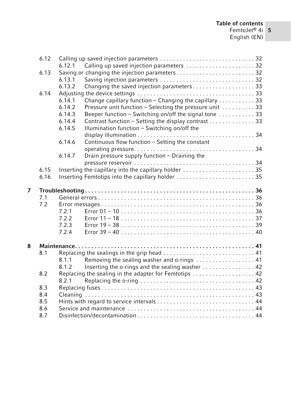 Eppendorf FemtoJet 4x v.1 User Manual | Page 5 / 56