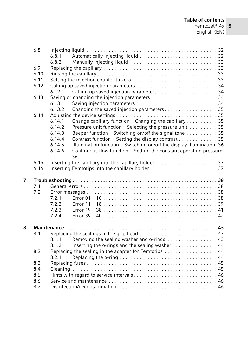 Eppendorf FemtoJet 4x v.2 User Manual | Page 5 / 58