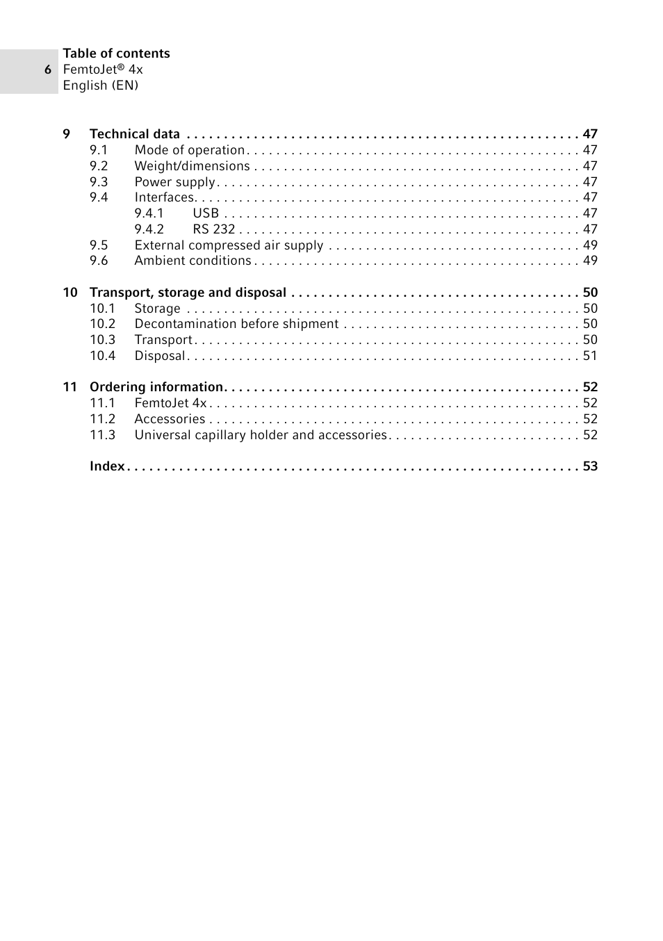 Eppendorf FemtoJet 4x v.2 User Manual | Page 6 / 58