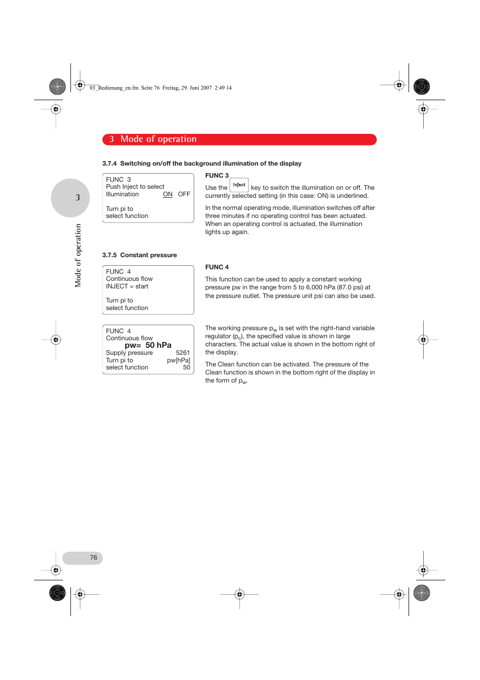 5 constant pressure, 3 mode of operation 3, Pw= 50 hpa | Mode of operation | Eppendorf FemtoJet express User Manual | Page 28 / 56