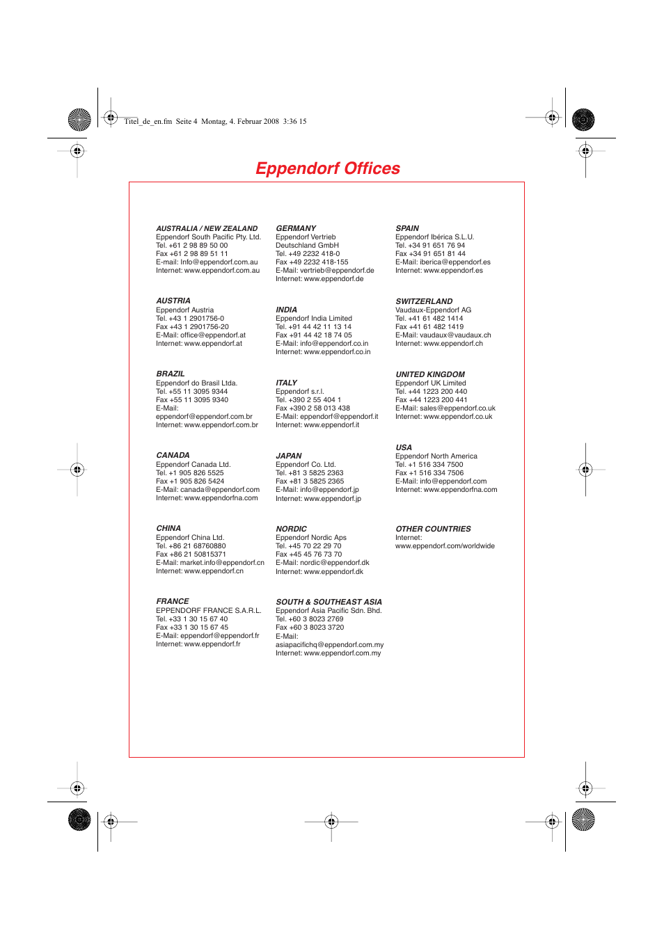 Eppendorf ofﬁces | Eppendorf FemtoJet User Manual | Page 2 / 57
