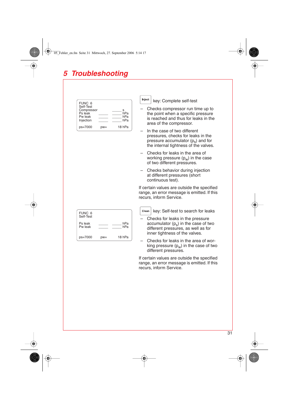 5 troubleshooting | Eppendorf FemtoJet User Manual | Page 33 / 57