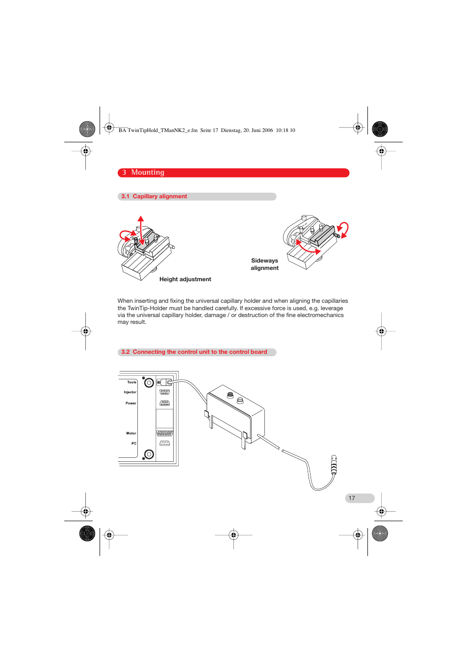 3 mounting | Eppendorf TwinTip-Holder for TransferMan NK 2 User Manual | Page 7 / 14