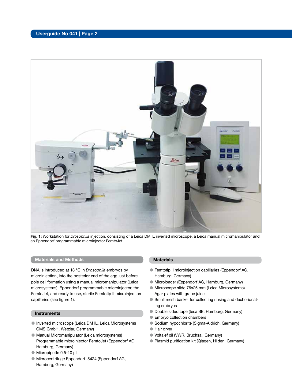 Eppendorf Microinjection of cDNA into Drosophila embryos User Manual | Page 2 / 4