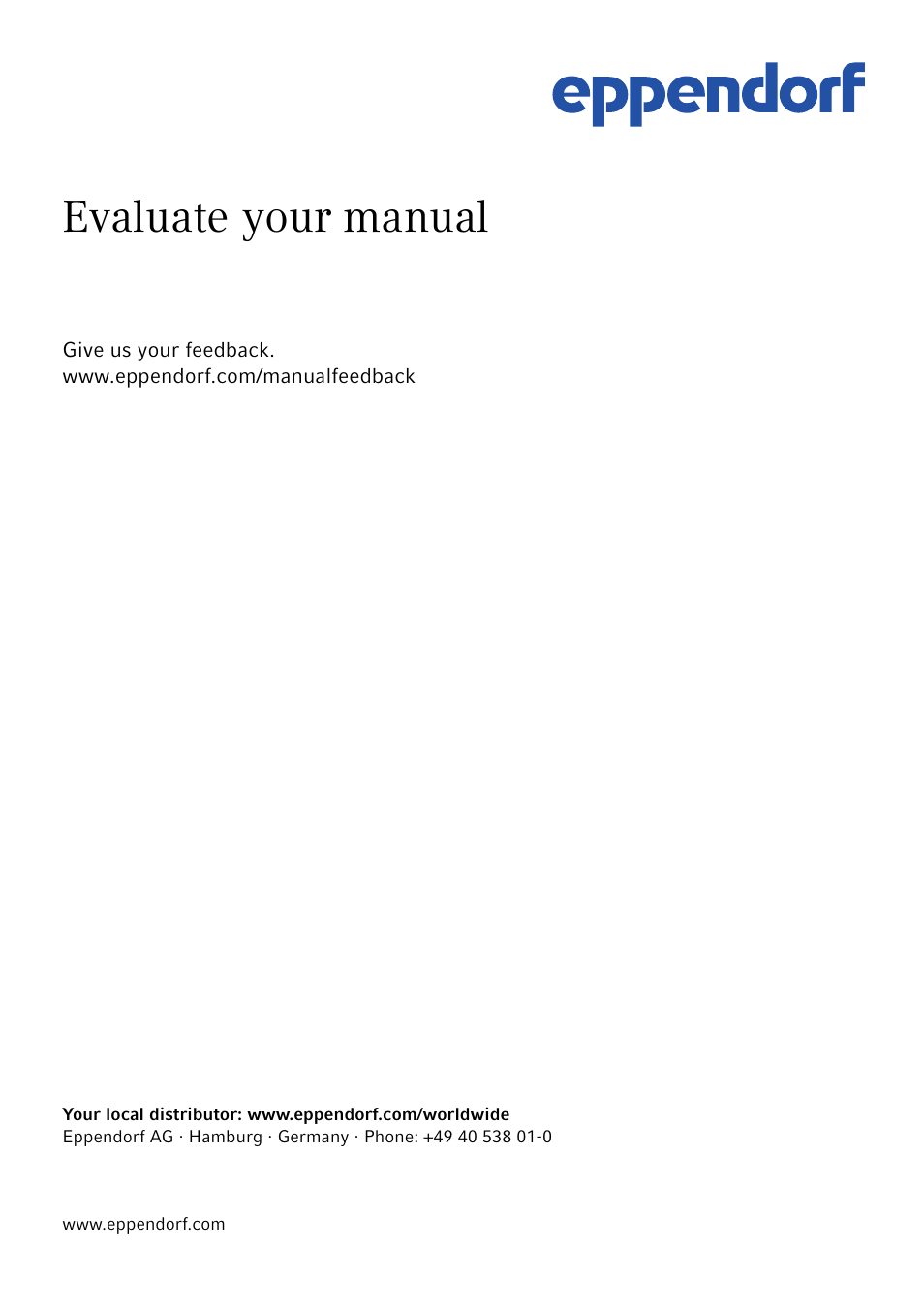 Evaluate your manual | Eppendorf VisCuvettes User Manual | Page 8 / 8