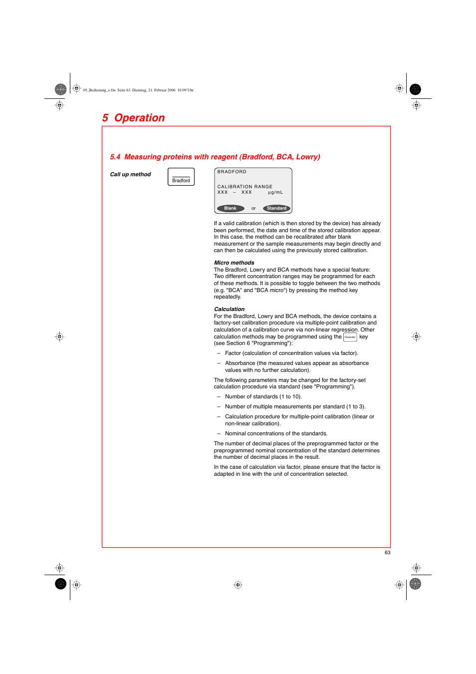 5 operation | Eppendorf BioPhotometer User Manual | Page 21 / 53