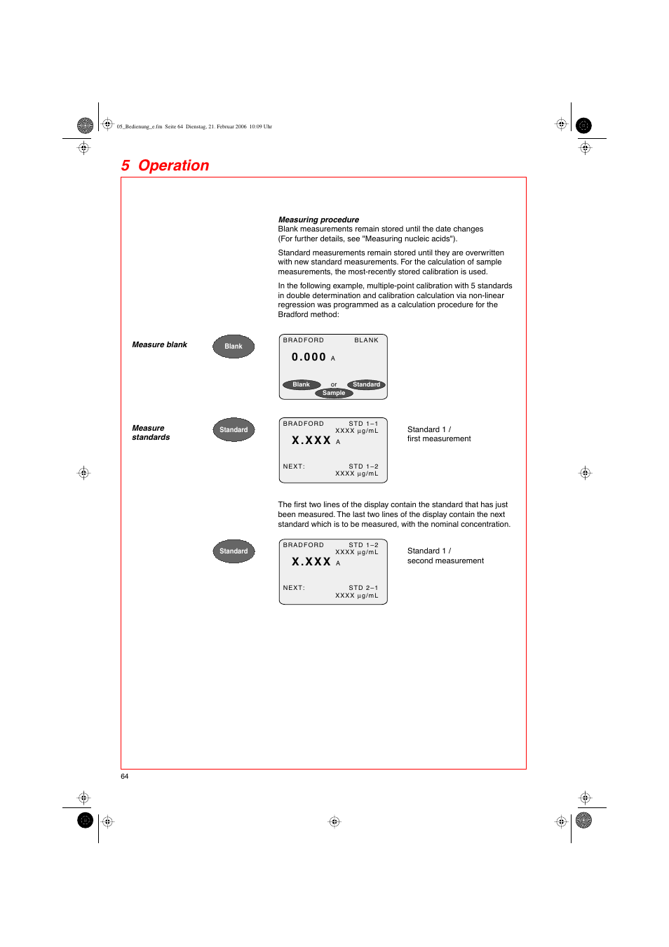 5 operation | Eppendorf BioPhotometer User Manual | Page 22 / 53