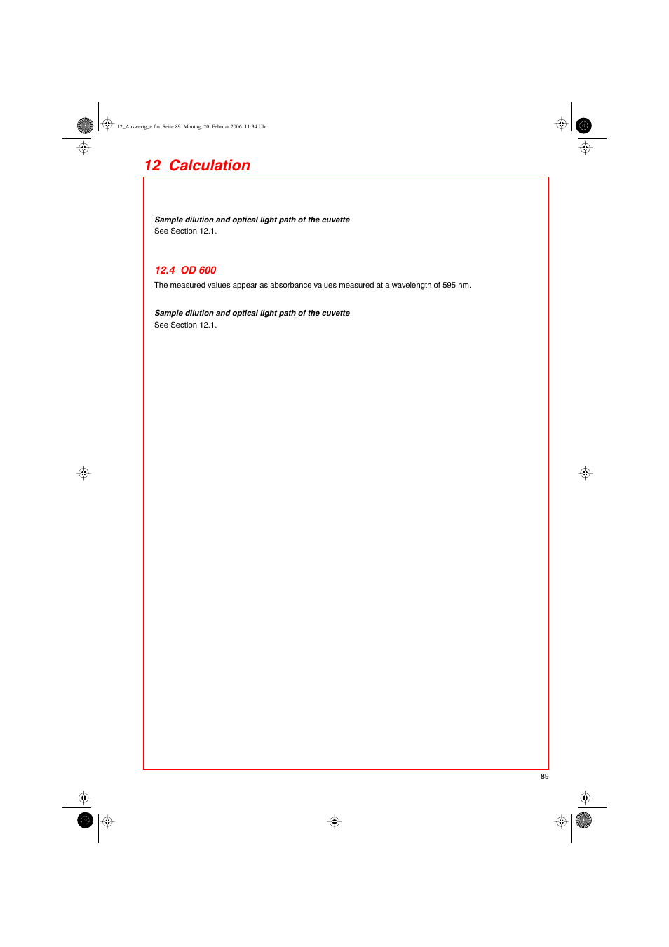 12 calculation | Eppendorf BioPhotometer User Manual | Page 47 / 53