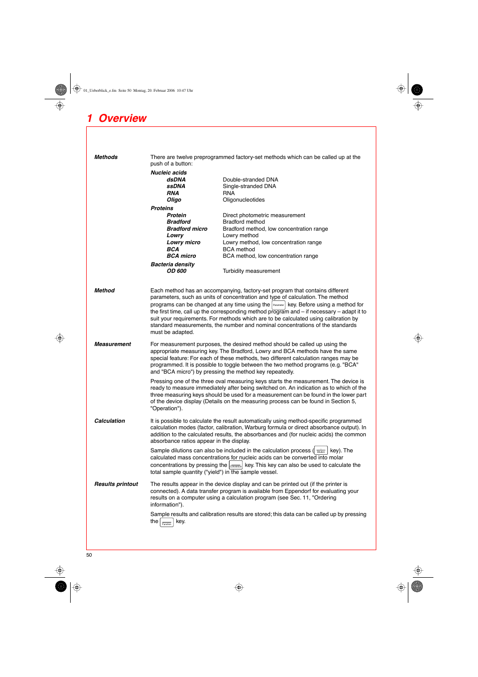 1 overview | Eppendorf BioPhotometer User Manual | Page 8 / 53