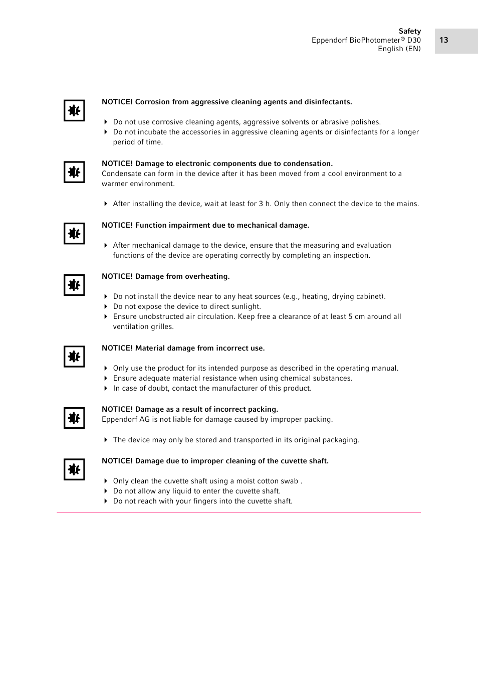 Eppendorf D30 BioPhotometer User Manual | Page 13 / 86