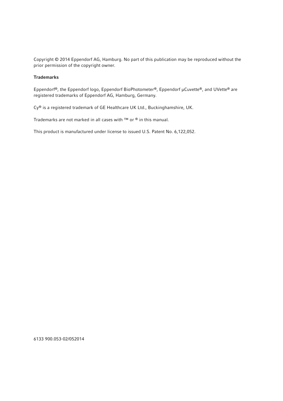 Eppendorf D30 BioPhotometer User Manual | Page 2 / 86