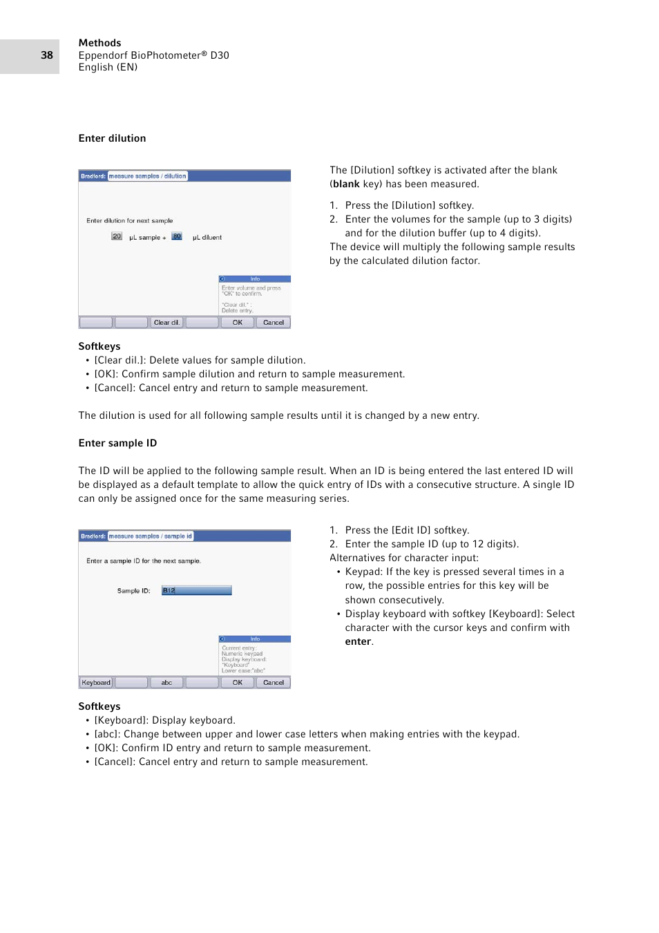 Eppendorf D30 BioPhotometer User Manual | Page 38 / 86