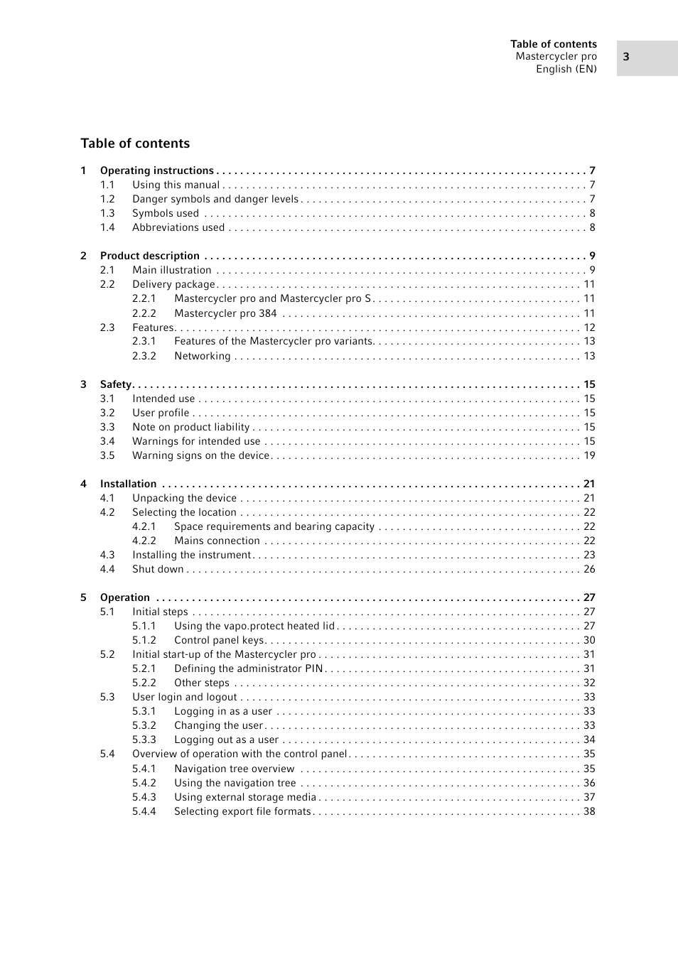 Eppendorf Mastercycler pro User Manual | Page 3 / 94