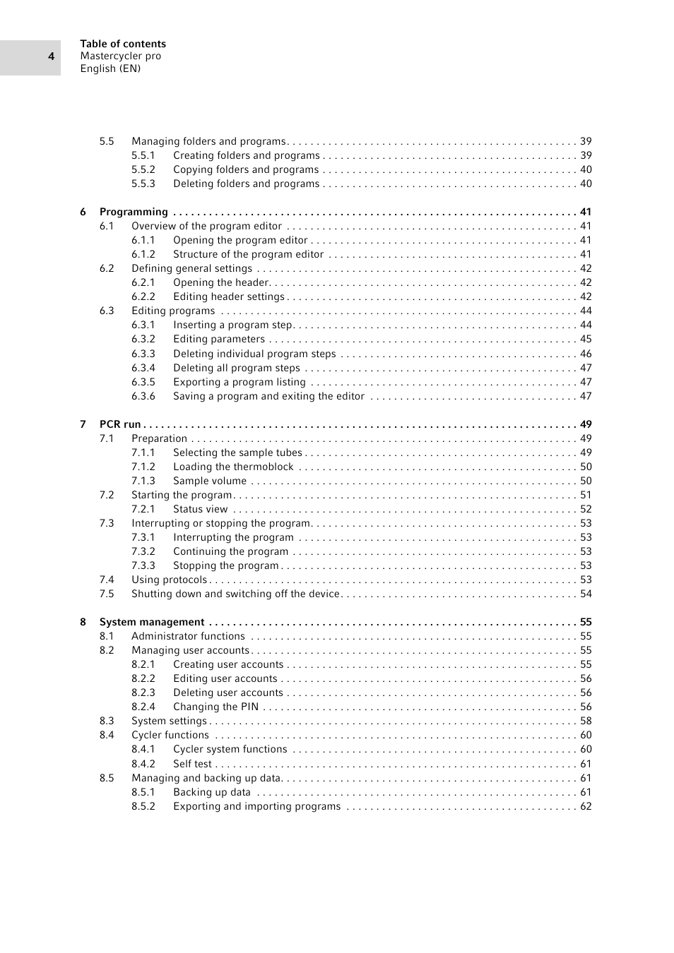 Eppendorf Mastercycler pro User Manual | Page 4 / 94