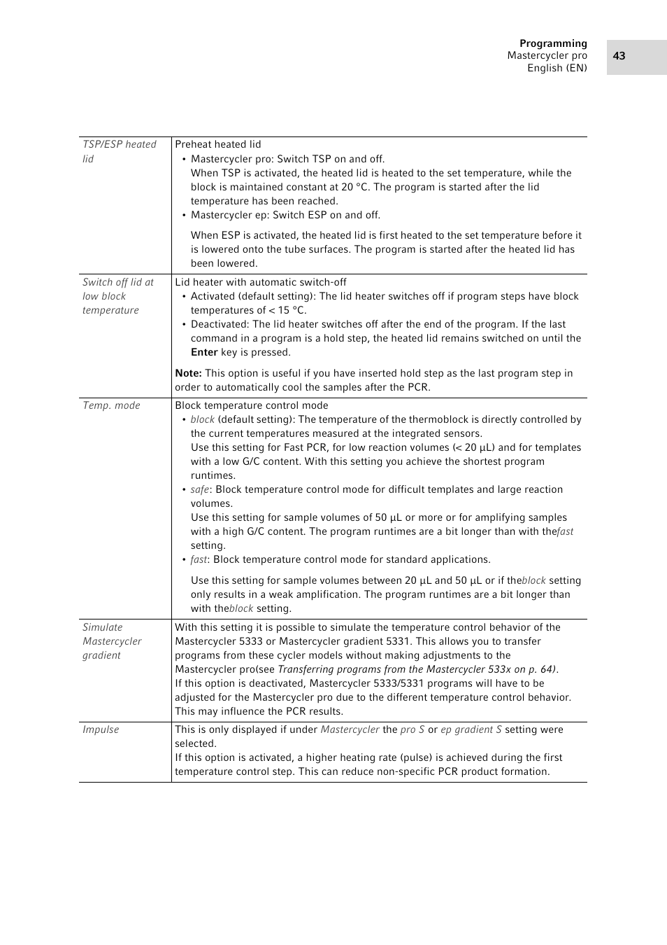 Eppendorf Mastercycler pro User Manual | Page 43 / 94