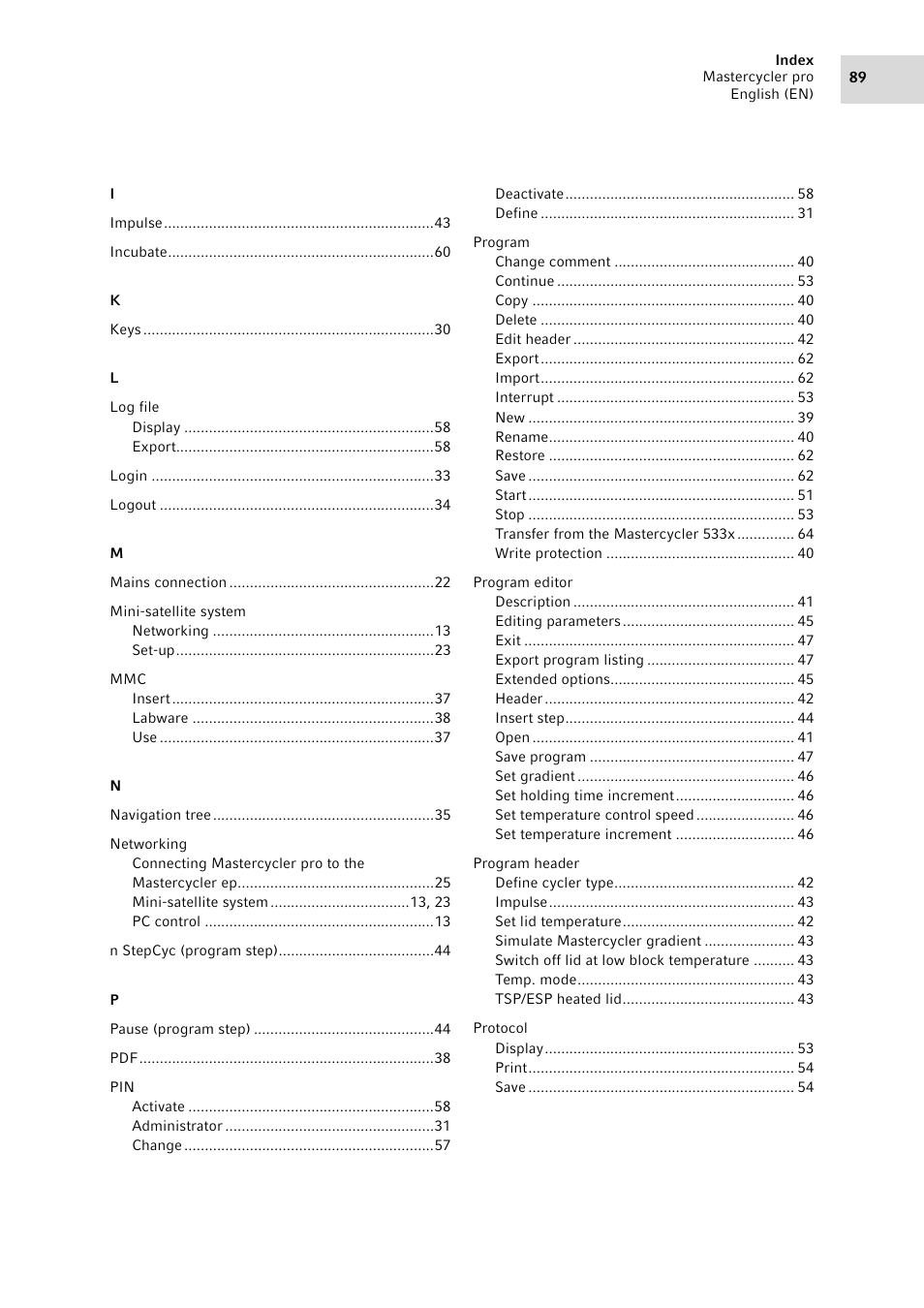 Eppendorf Mastercycler pro User Manual | Page 89 / 94