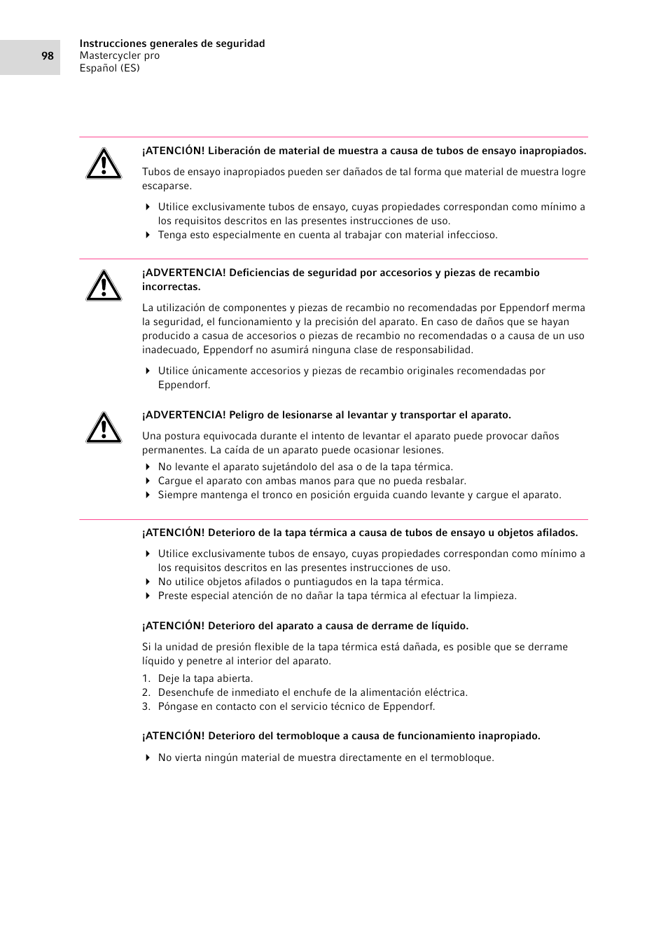 Eppendorf Mastercycler pro User Manual | Page 98 / 118