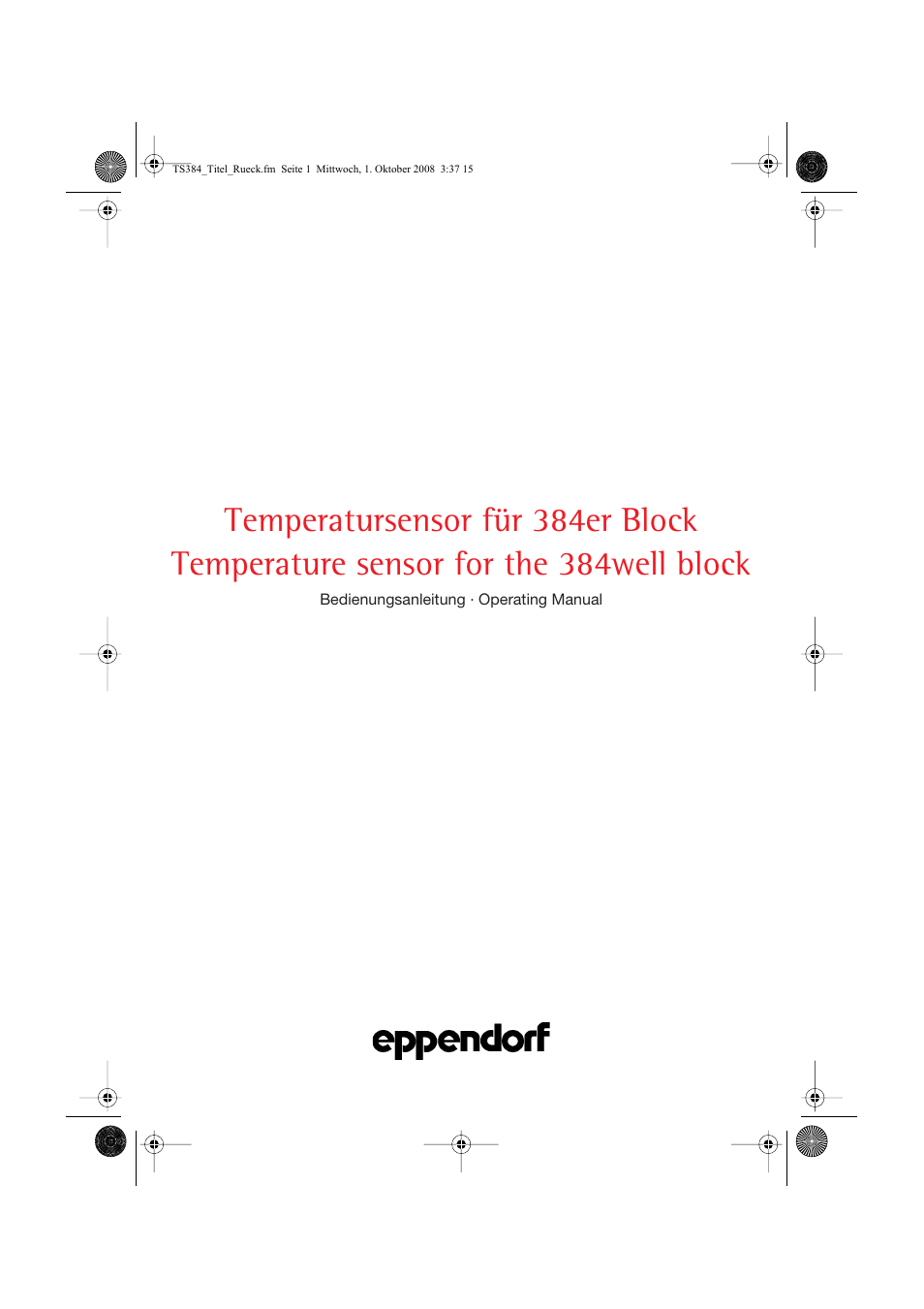 Eppendorf Temperature sensor for the 384well block User Manual | 16 pages