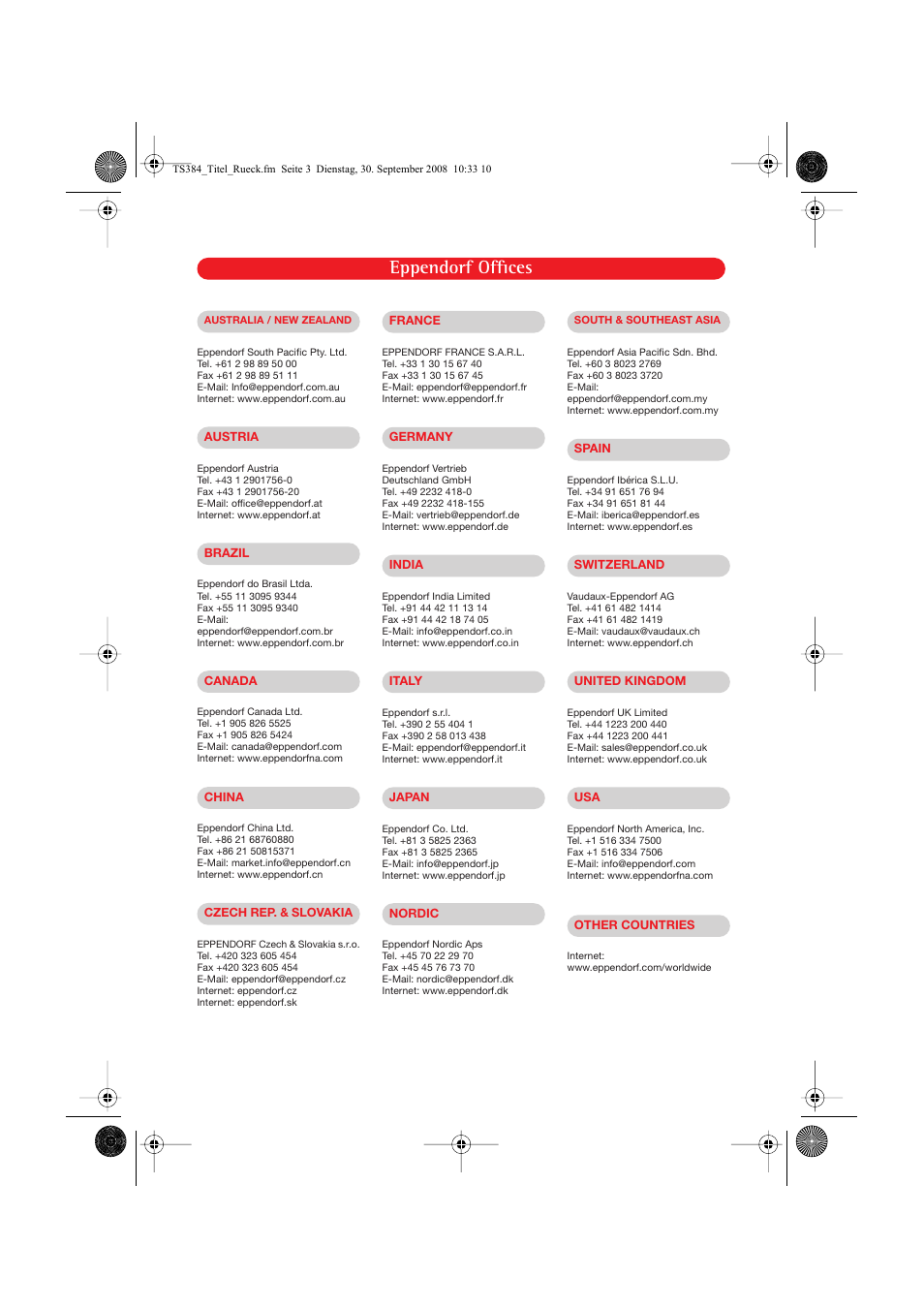 Eppendorf offices | Eppendorf Temperature sensor for the 384well block User Manual | Page 15 / 16