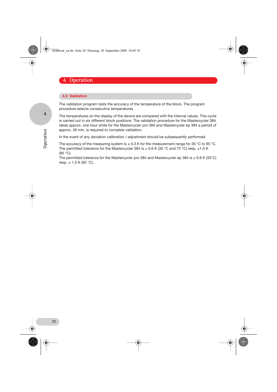 2 validation, 4 operation | Eppendorf Temperature sensor for the 384well block User Manual | Page 8 / 16