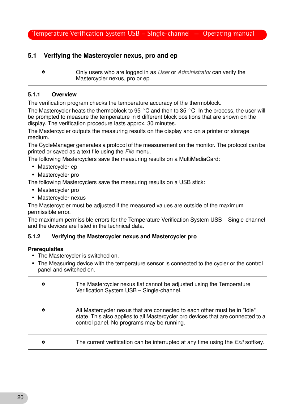 1 verifying the mastercycler nexus, pro and ep, 1 overview | Eppendorf Temperature Verification System User Manual | Page 20 / 40