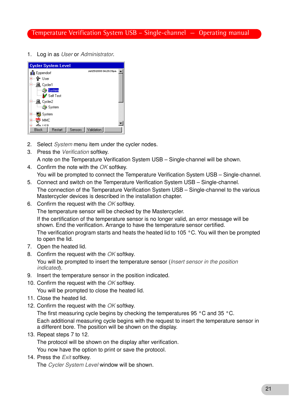 Eppendorf Temperature Verification System User Manual | Page 21 / 40