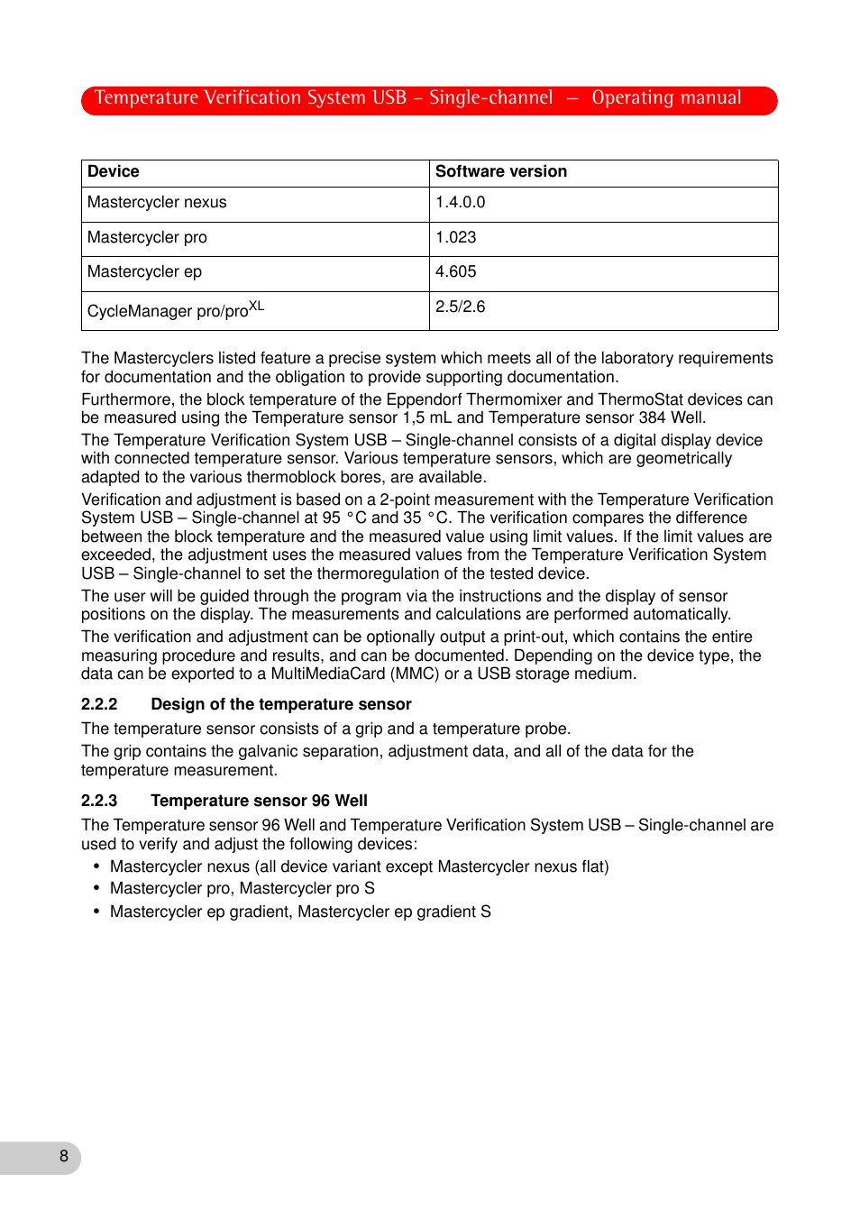 2 design of the temperature sensor, 3 temperature sensor 96 well | Eppendorf Temperature Verification System User Manual | Page 8 / 40