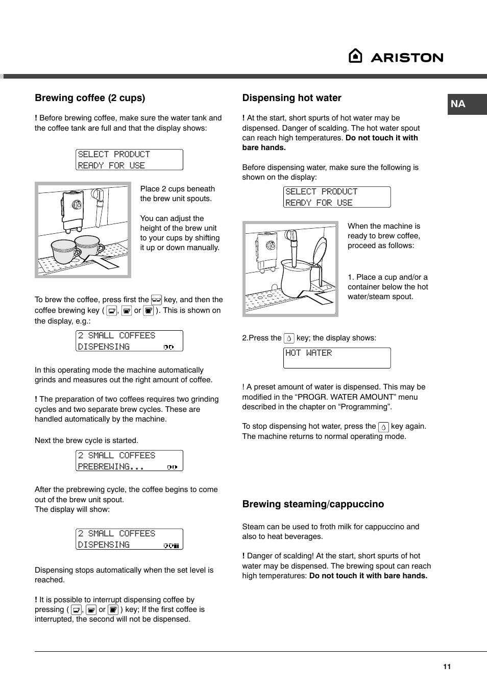 Ariston MCA 15 NA P User Manual | Page 11 / 76