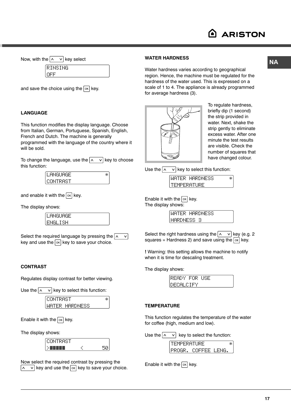 Ariston MCA 15 NA P User Manual | Page 17 / 76