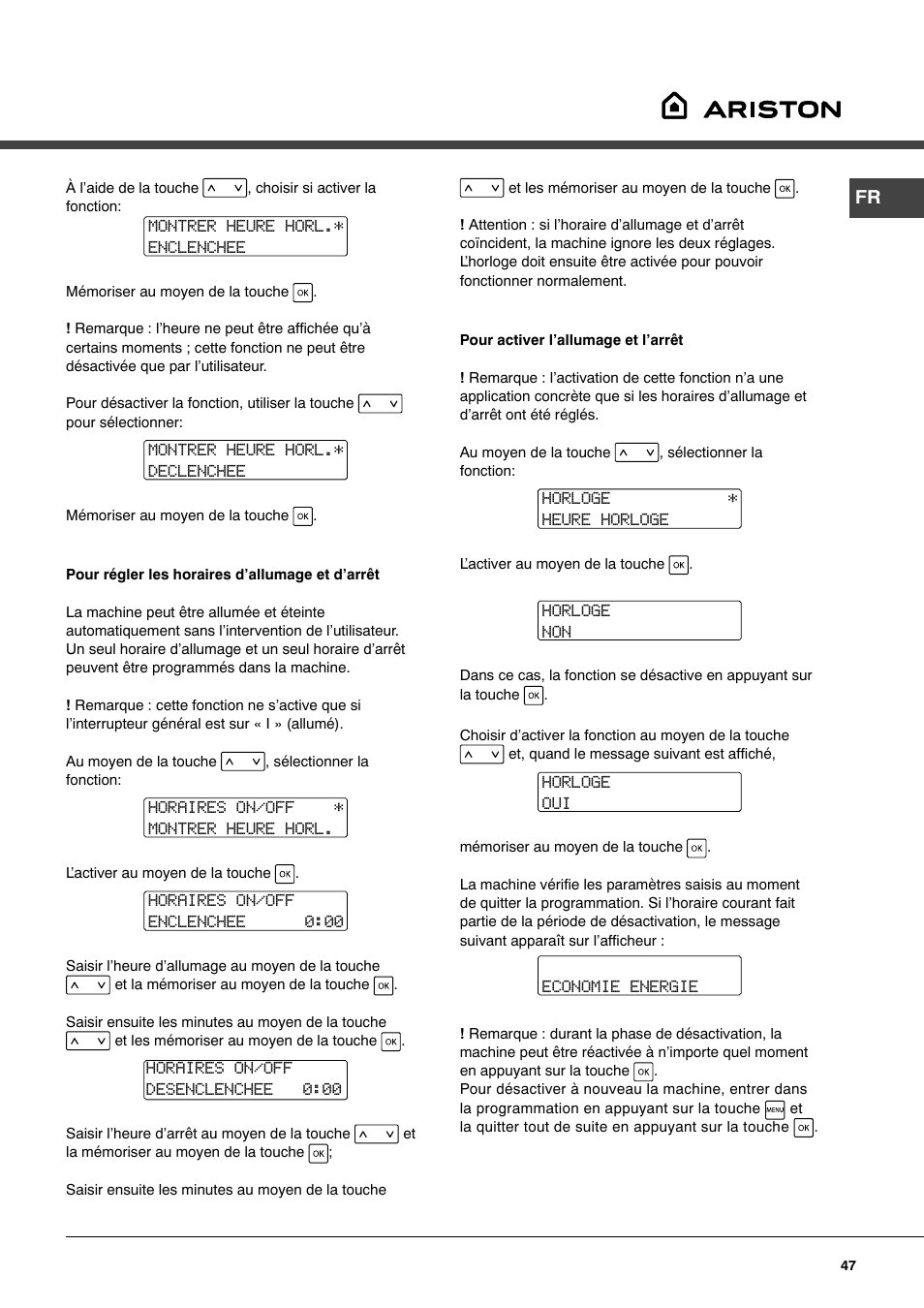 Ariston MCA 15 NA P User Manual | Page 47 / 76