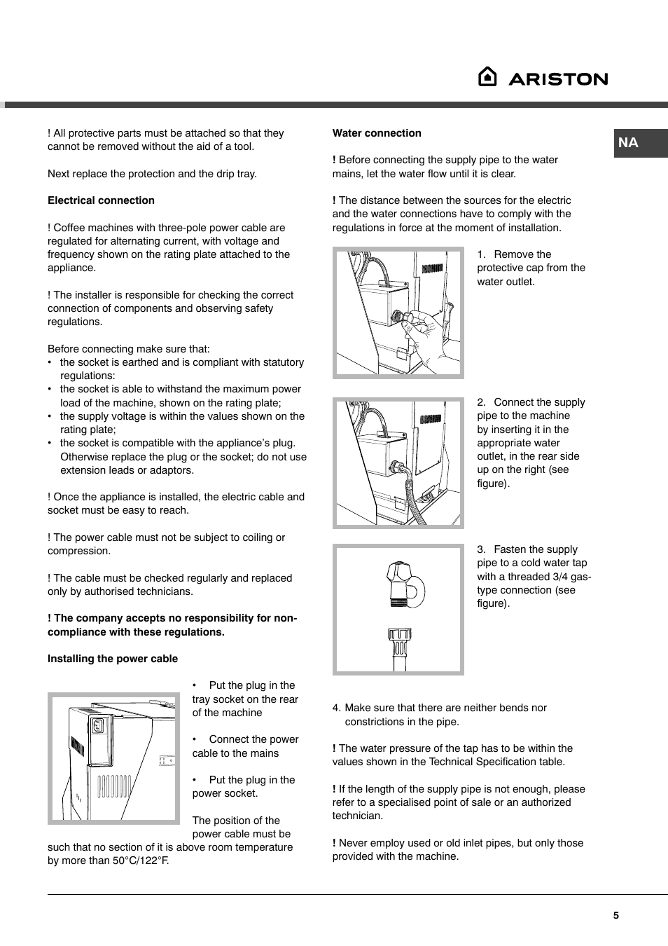 Ariston MCA 15 NA P User Manual | Page 5 / 76