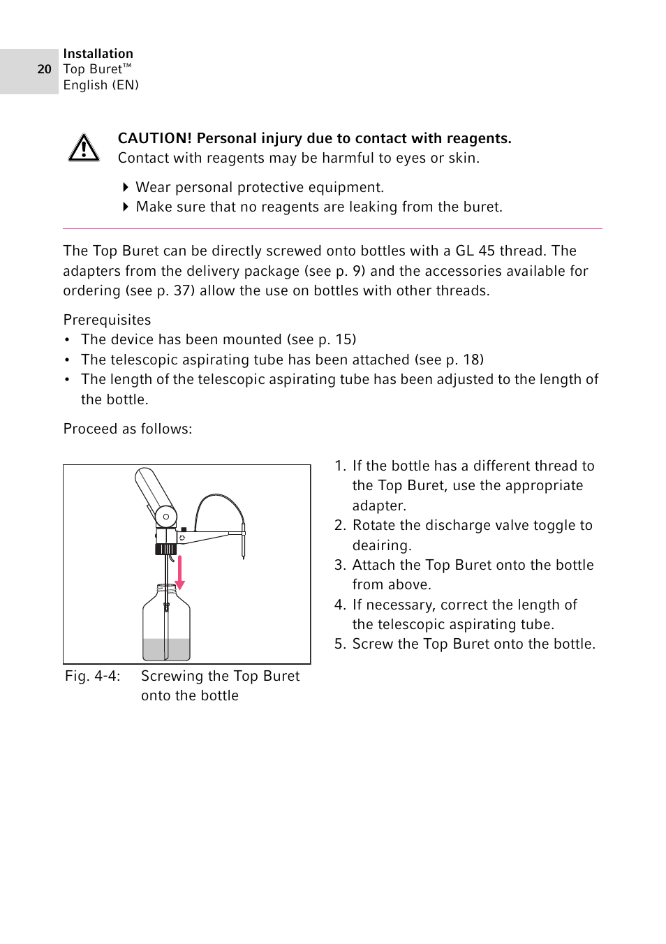 Eppendorf Top Buret M / H User Manual | Page 20 / 42