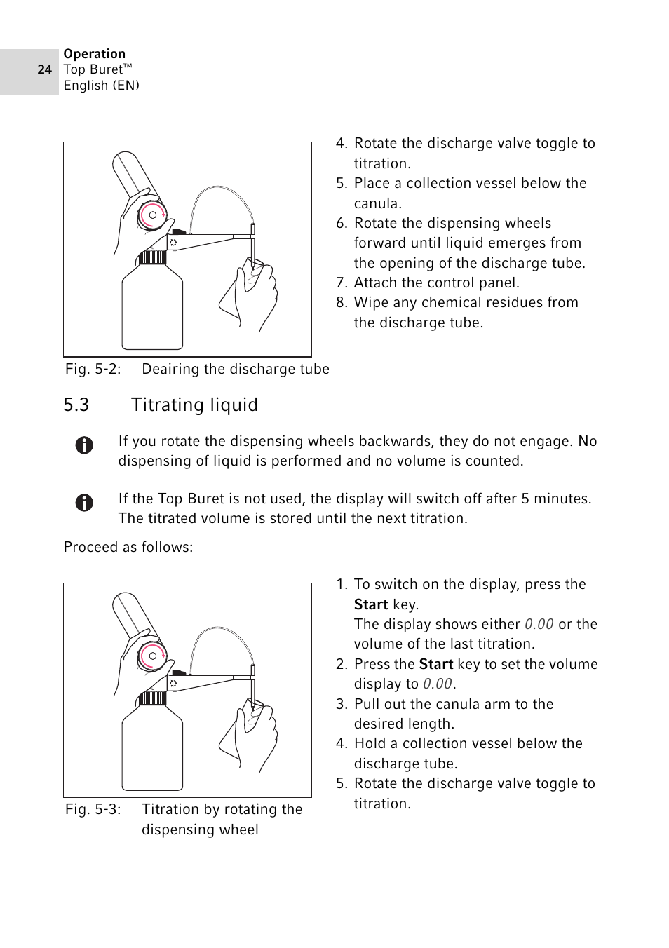 3 titrating liquid, Titrating liquid | Eppendorf Top Buret M / H User Manual | Page 24 / 42