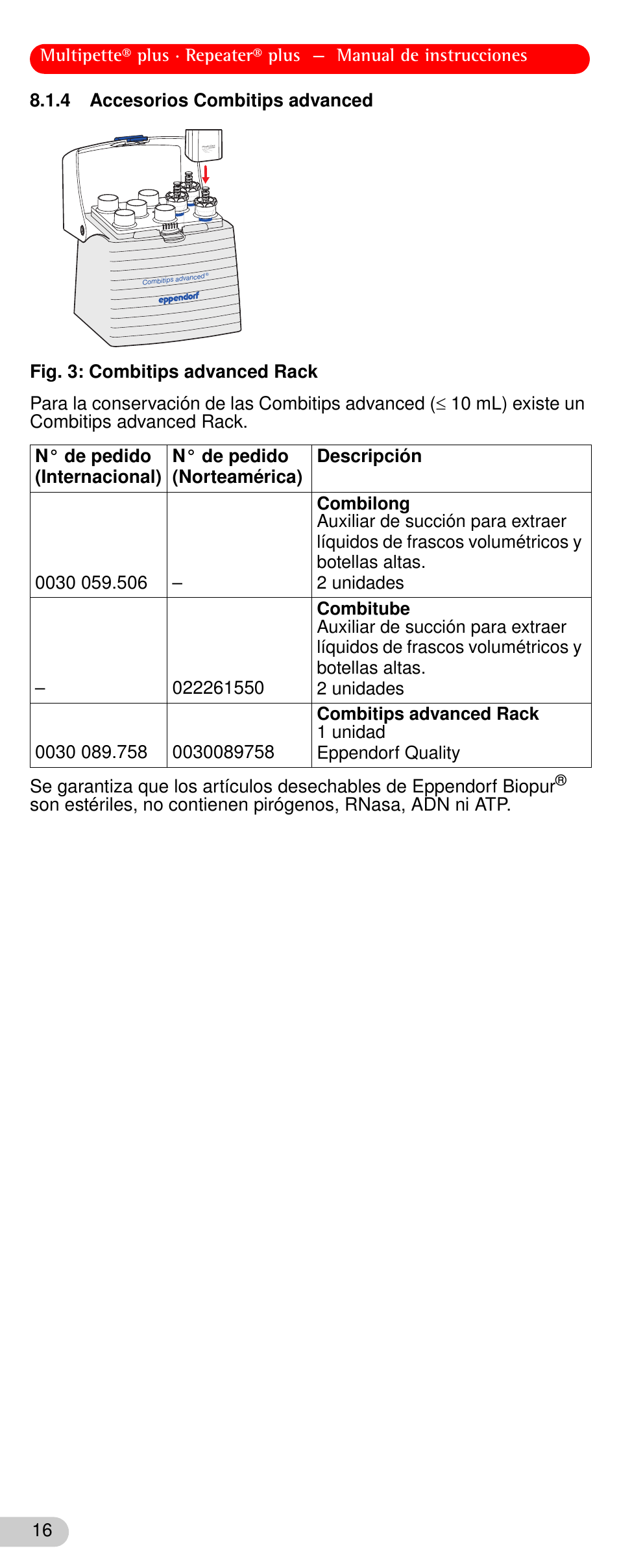 4 accesorios combitips advanced | Eppendorf Repeater plus User Manual | Page 16 / 20